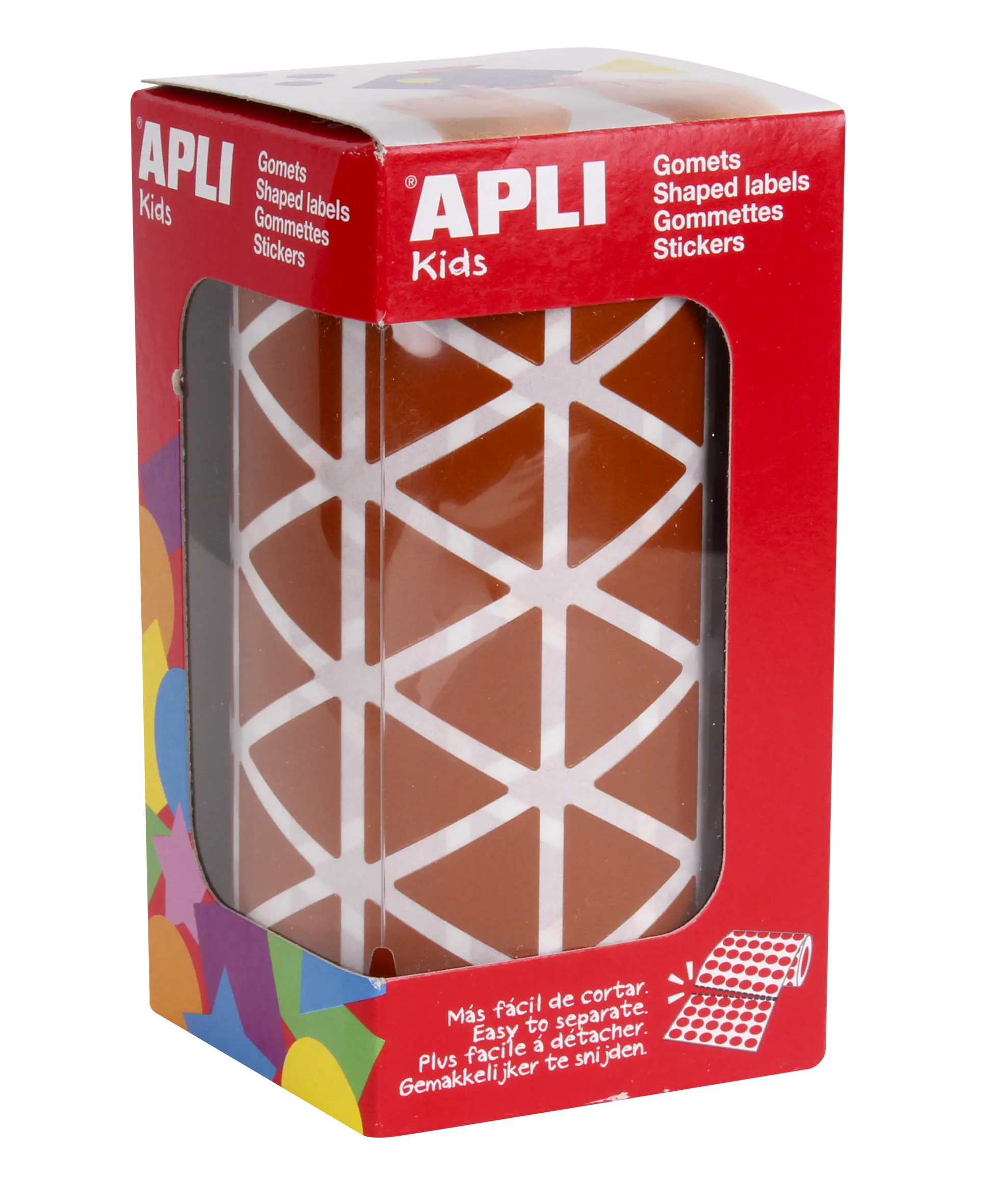 Apli Gomets Triangulares Marron 20x20x20mm - 59 Hojas Pretroqueladas - 2832 Gomets por Rollo - Ideal