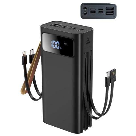 XO PR142 Powerbank 30000mAh - Pantalla Digital - 2x USB-A, 1x USB-C, 1x microUSB, 1x Lightning - Ent