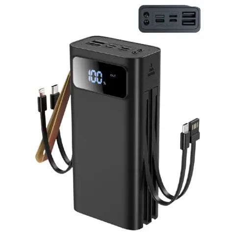 XO PR142 Powerbank 30000mAh - Pantalla Digital - 2x USB-A, 1x USB-C, 1x microUSB, 1x Lightning - Ent