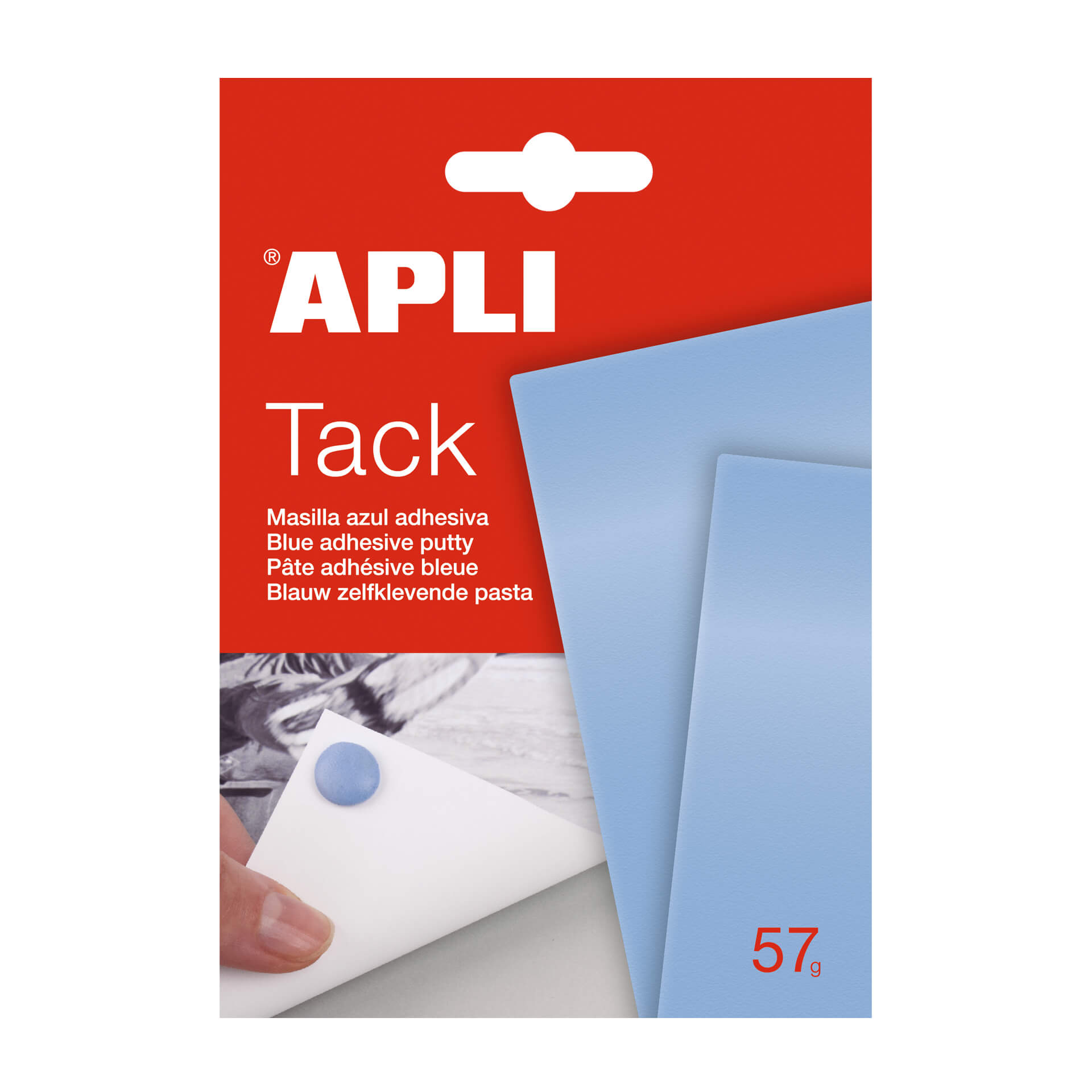 Apli Tack Masilla Azul 57g - Reutilizable - No Deja Residuos - Facil de Moldear Azul