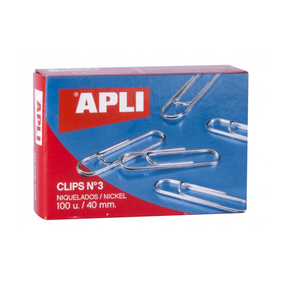 Apli Pack de 100 Clips Niquelados n�3 40 mm