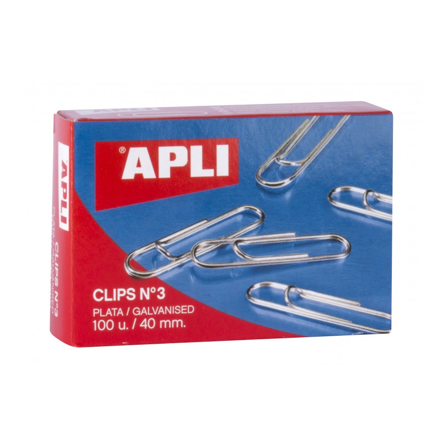 Apli Pack de 100 Clips Galvanizados n�3 40 mm
