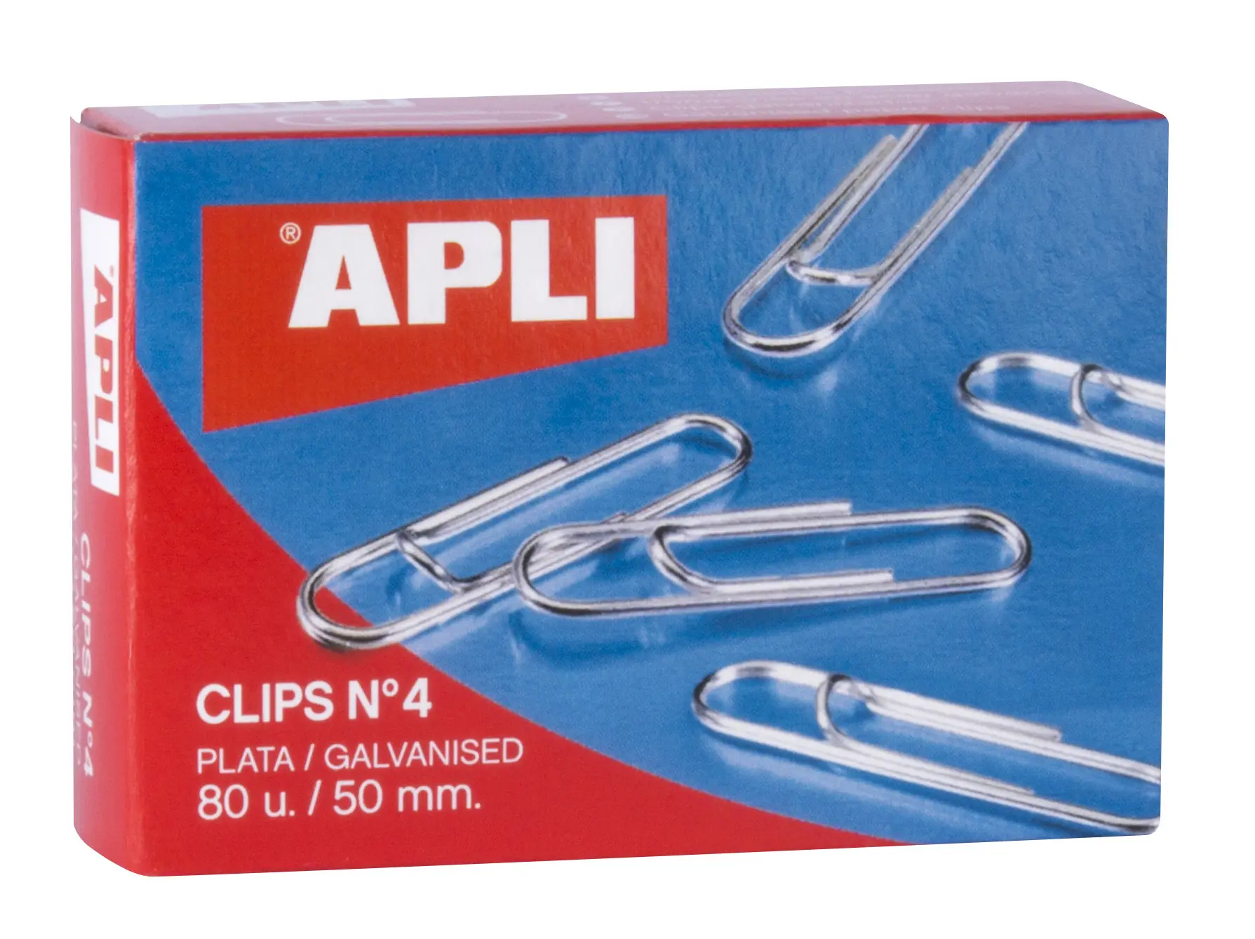 Apli Clips Alambre N� 4 - 50mm - Acabado Galvanizado Plata - 80 Unidades por Caja - Organiza tus Doc