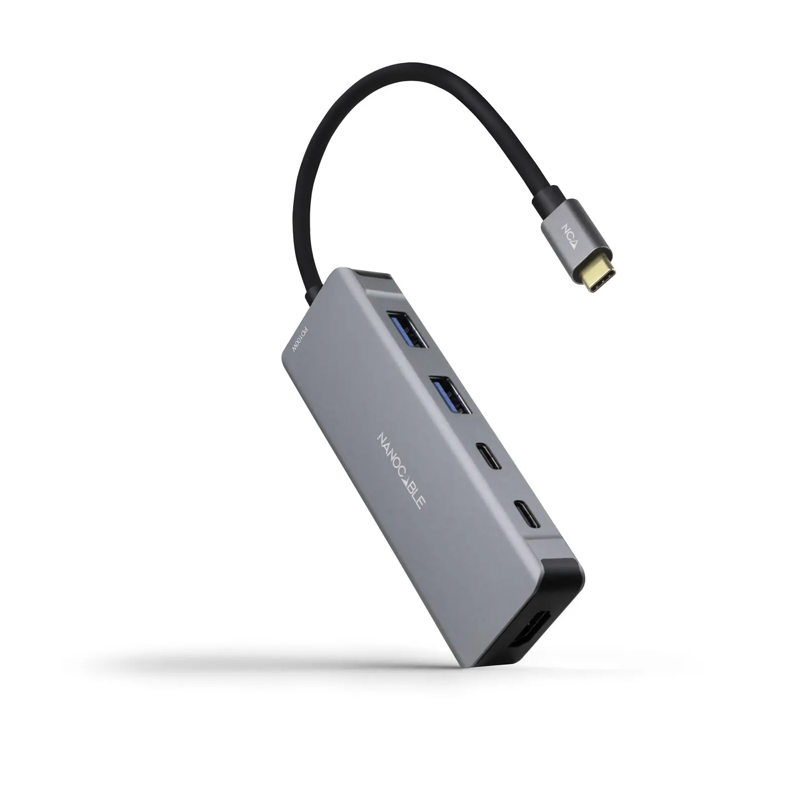 Nanocable HUB USB-C 6 en 1 - Conversor USB-C 3.2 GEN1 5G a 2 x USB-A + 2 x USB-C + HDMI + USB-C PD 1