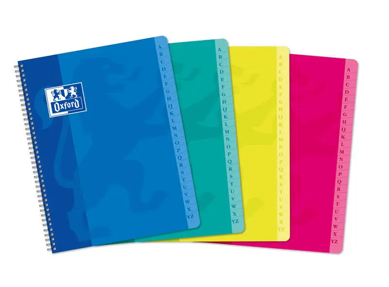 Oxford Classic A5+ Cuaderno con Espiral Tapa Blanda - 90 Hojas - Cuadricula 5x5 - Colores Surtidos