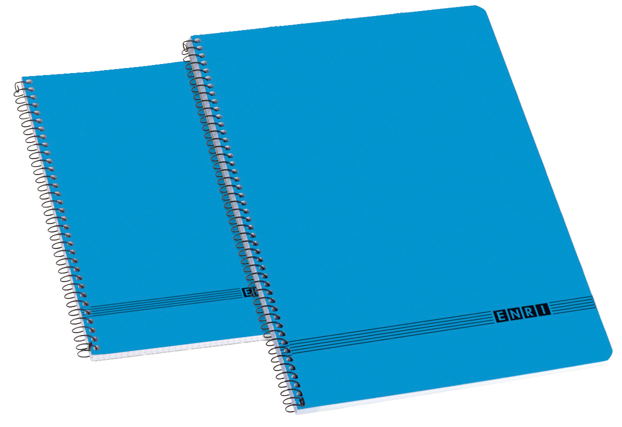 Enri Oficina 4� Tapa Blanda Cuaderno Espiral - Tama�o 4� - Cuadricula 4x4 - Color Azul