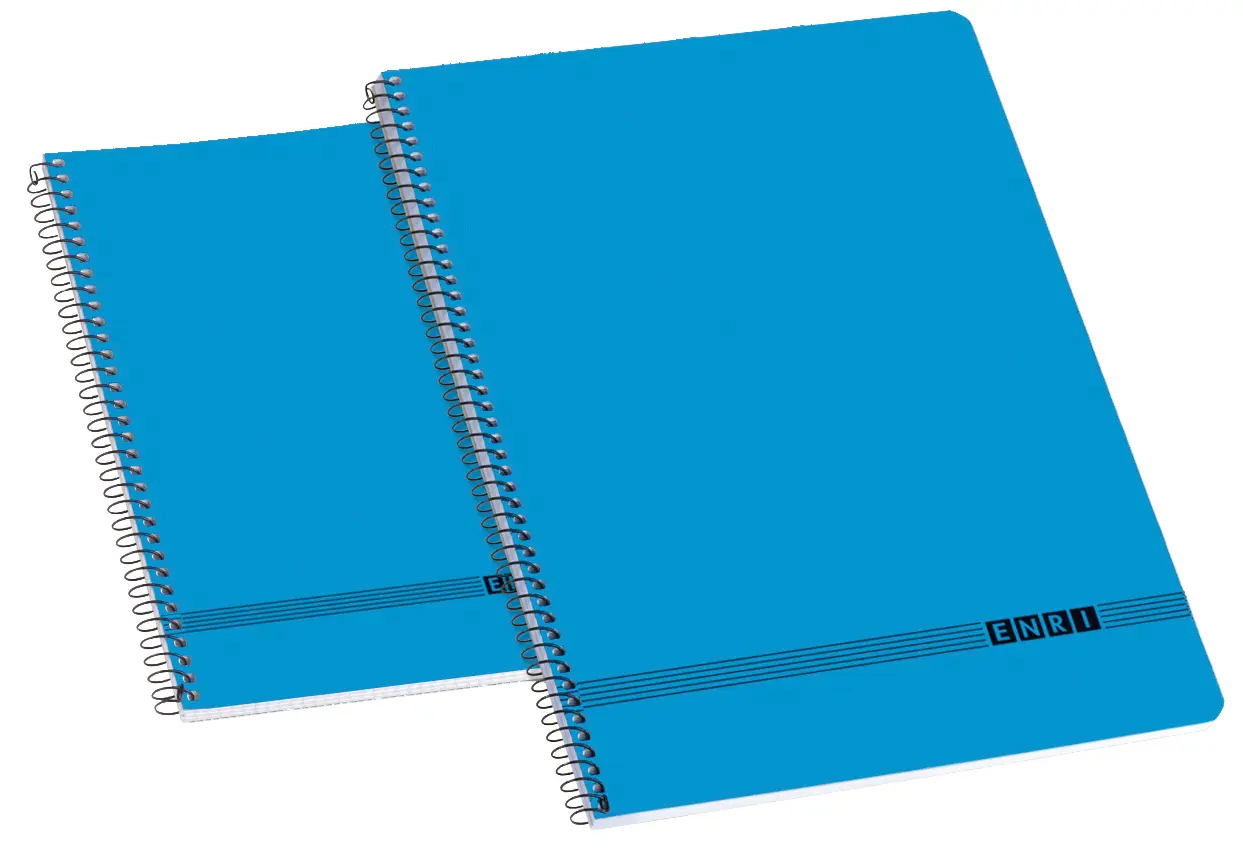 Enri Oficina 4� Tapa Blanda Cuaderno Espiral - Tama�o 4� - Cuadricula 4x4 - Color Azul