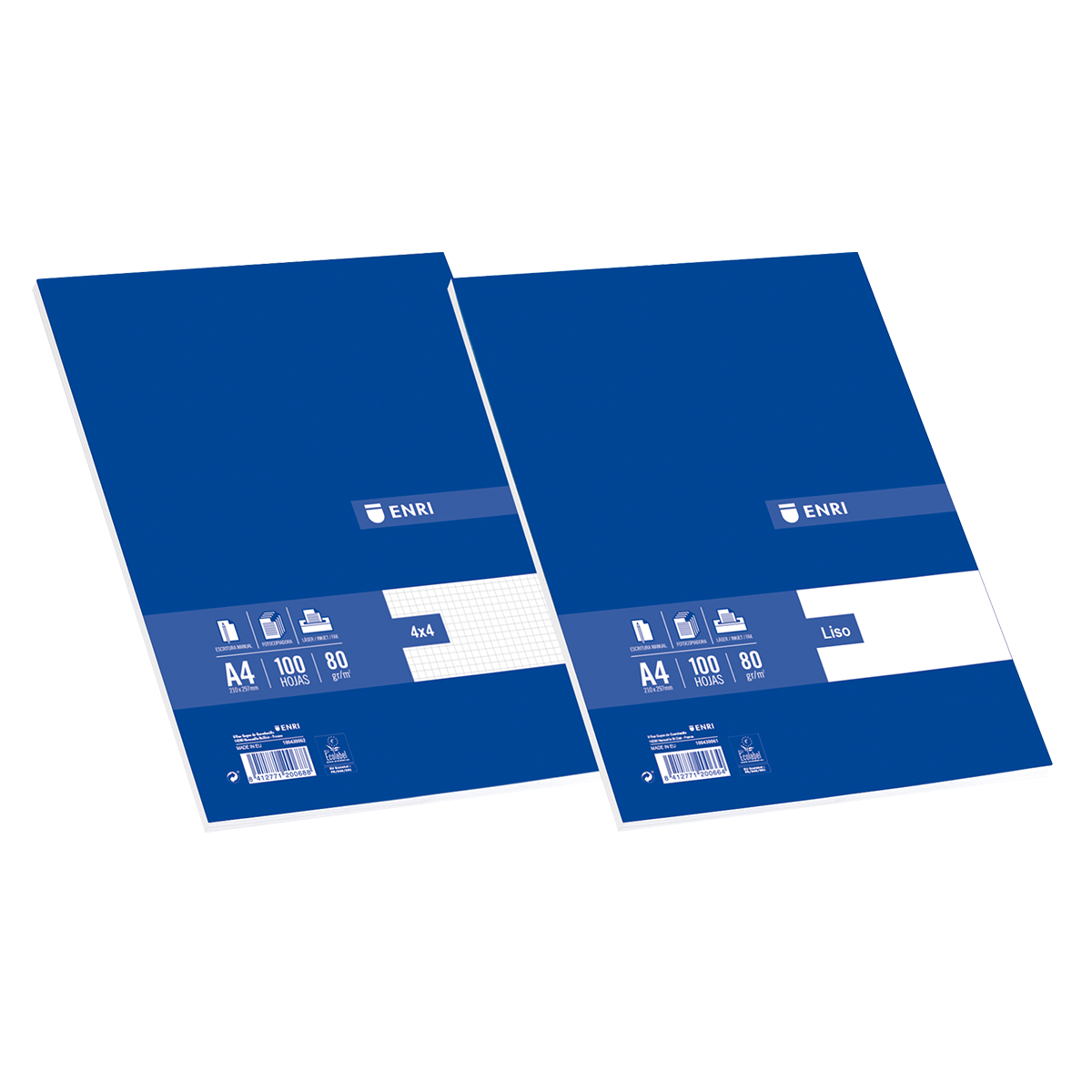 Enri A4 Resmilleria 4x4 100 Hojas - Papel de Alta Calidad - Cuadriculado para Mayor Precision - Tama