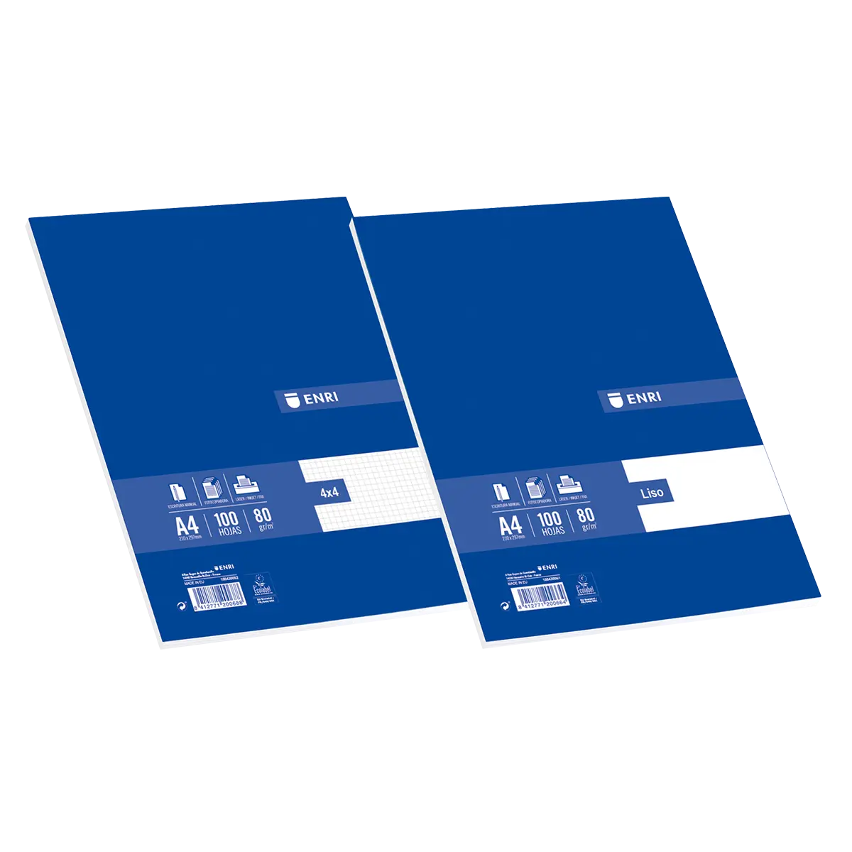 Enri A4 Resmilleria 4x4 100 Hojas - Papel de Alta Calidad - Cuadriculado para Mayor Precision - Tama