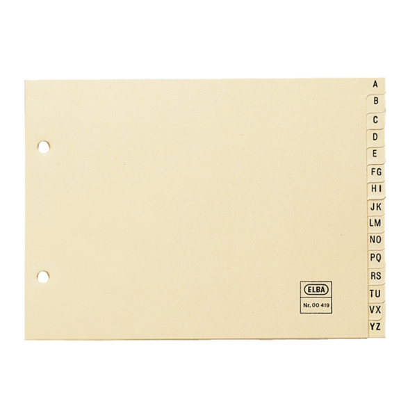 Elba Indice Alfabetico 4� 15 Posiciones - Cartulina de 180gr - Color Beige - Organizacion Alfabetica