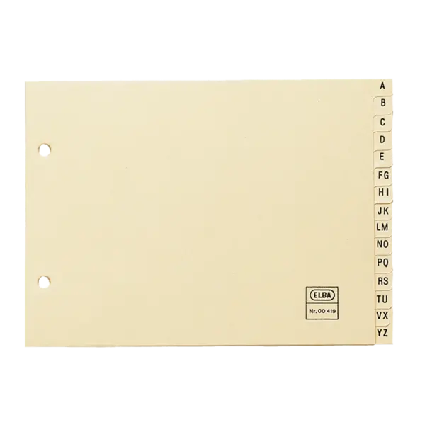 Elba Indice Alfabetico 4� 15 Posiciones - Cartulina de 180gr - Color Beige - Organizacion Alfabetica