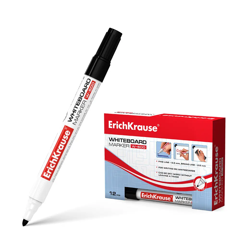 Erichkrause Marcador Pizarra W-500 - Punta en Forma de Bala Resistente al Da�o - Ancho de Escritura 