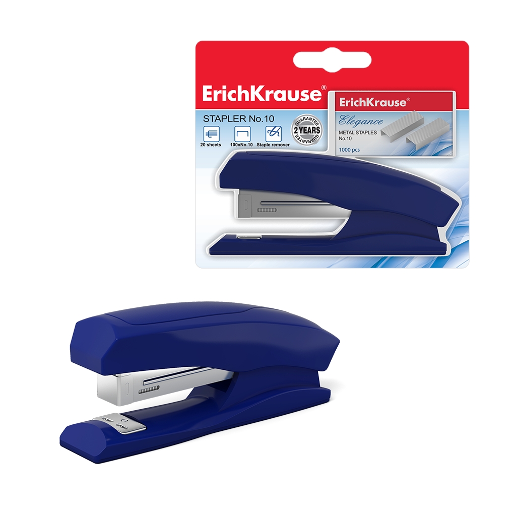 Erichkrause Grapadora ?10 Elegance - Hasta 20 Hojas - Grapas en El Set - Resistente a los Golpes - M