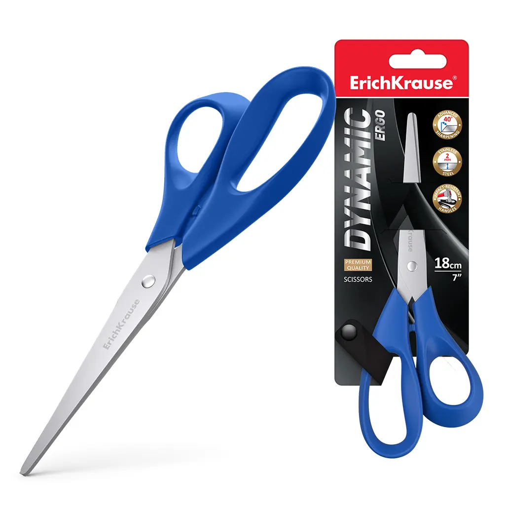 Erichkrause Tijeras Dynamic - Cuchillas de Acero Inoxidable - Afilado Doble Avanzado - Resistente a 