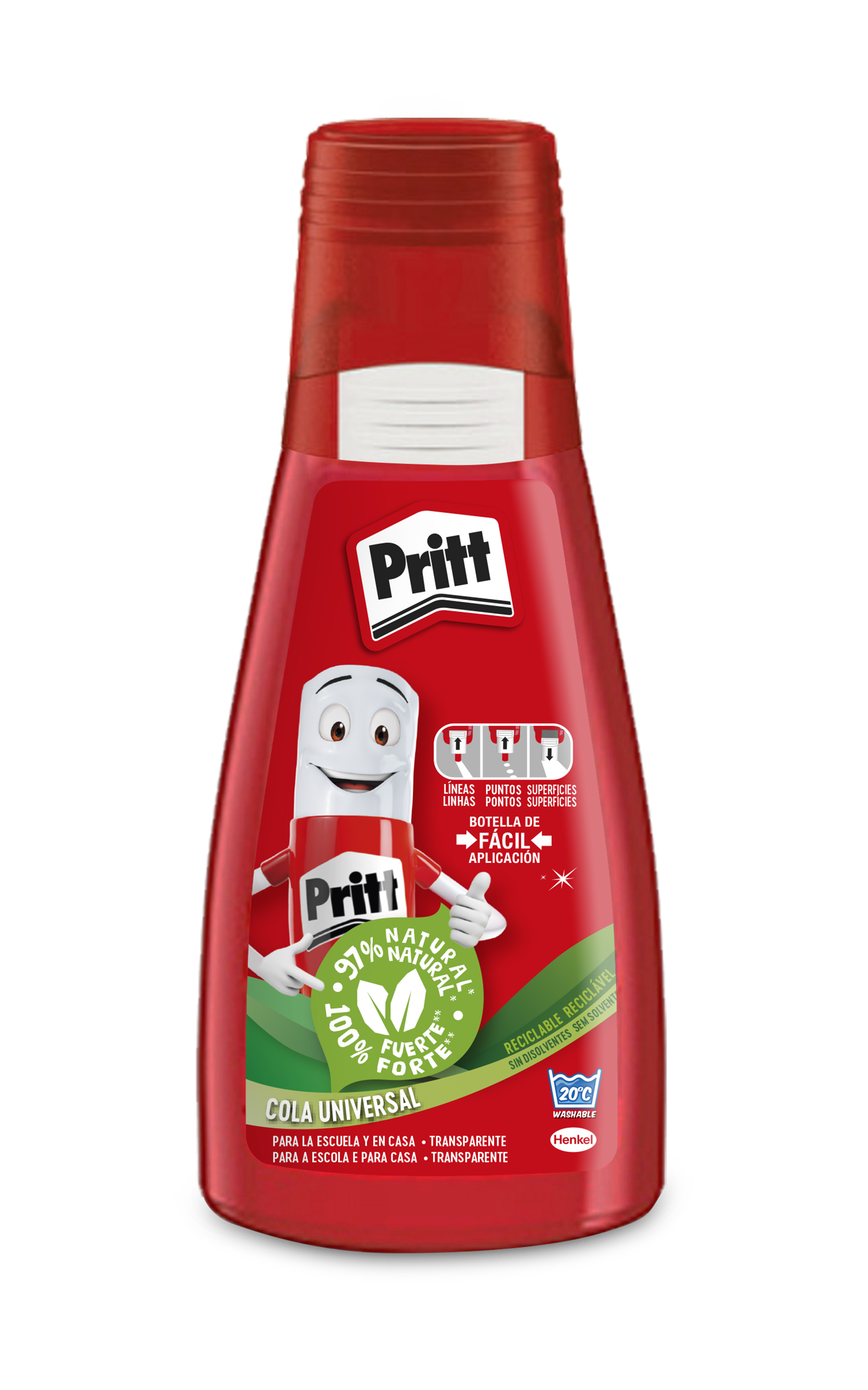 Pritt Cola Universal Bl 100gr - Cola Liquida Transparente - Ideal para Manualidades en El Colegio y 