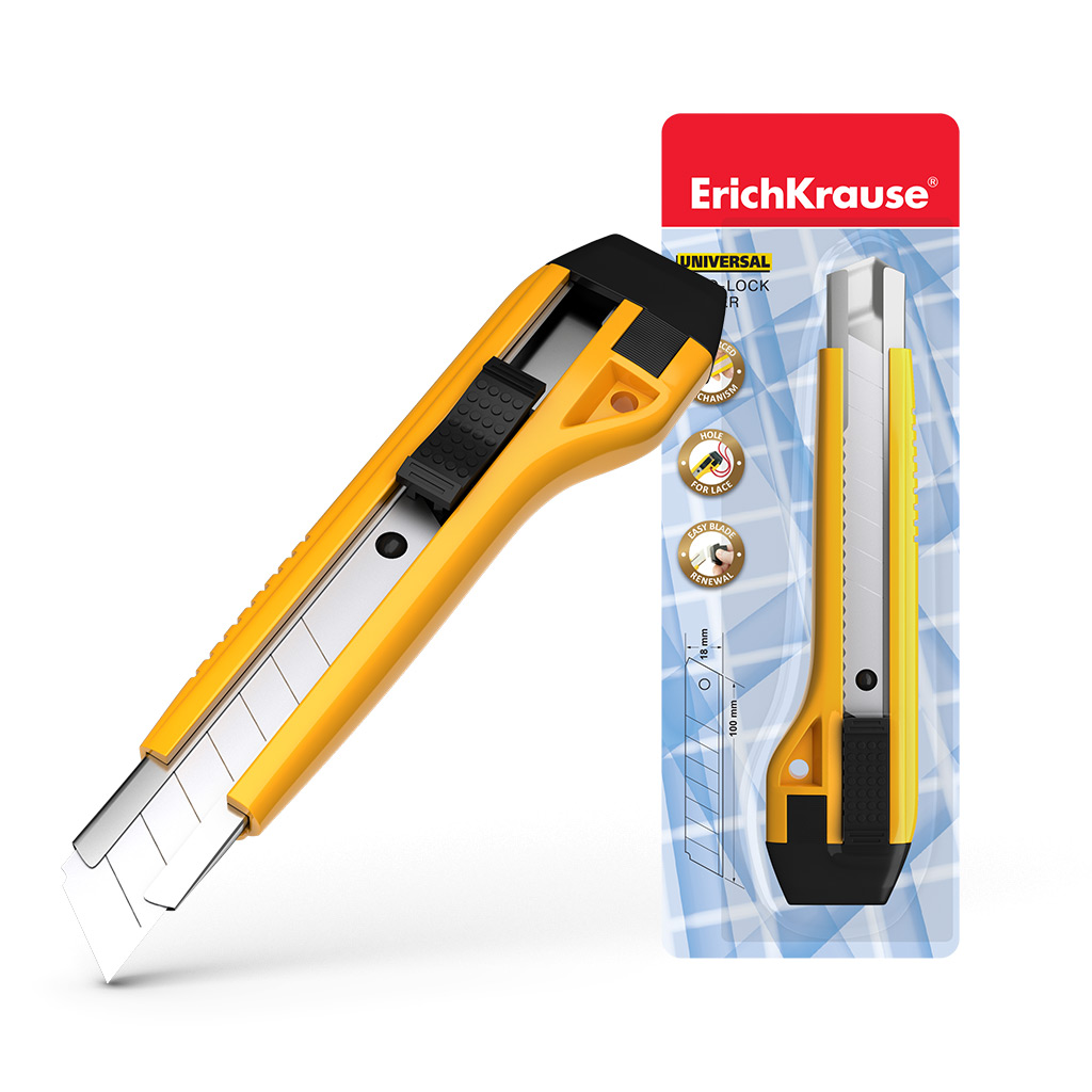 Erichkrause Cuter con Fijador Automatico Universal - Sistema de Retencion de Cuchilla Autobloqueo - 