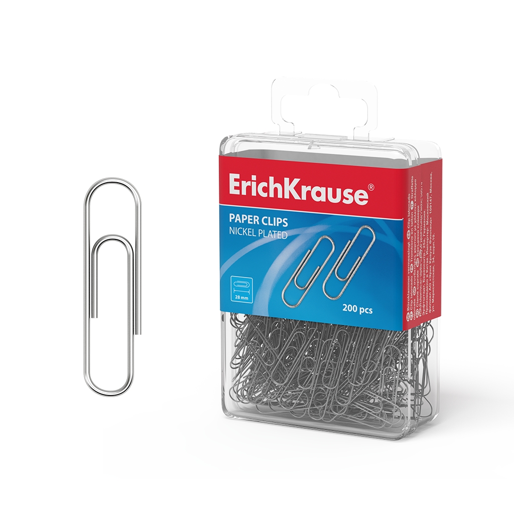 Erichkrause Clips Metalicos Niquelados - Alta Resistencia y Durabilidad - Resistente a La Corrosion 