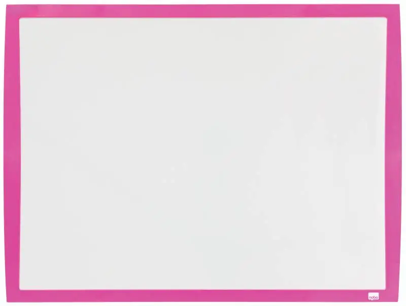 Nobo Pizarra Blanca Magnetica Peque�a 585x430 - Colores Vibrantes - Accesorios Incluidos - Fucsia