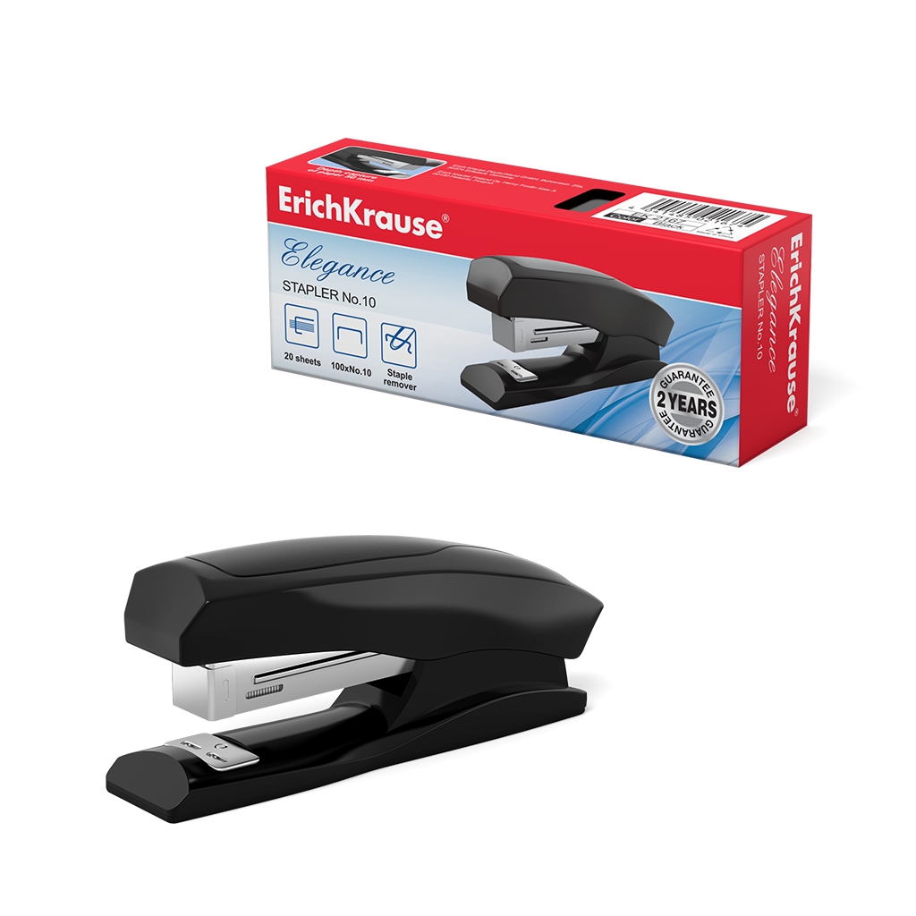 Erichkrause Grapadora Elegance - Hasta 20 Hojas - Quita Grapas Incorporado - Plastico Resistente a l