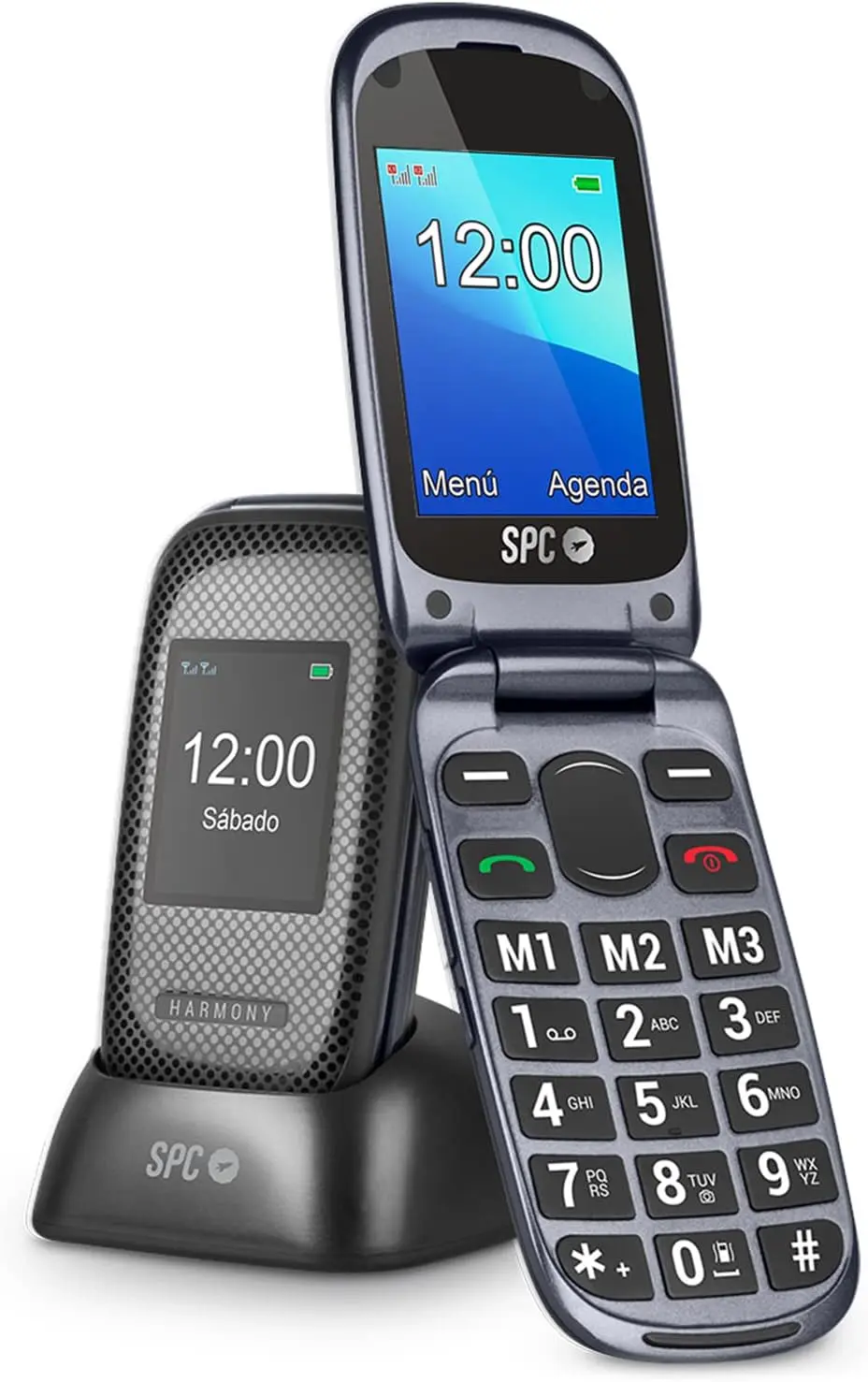 SPC Telefono Movil para Mayores con Botones Grandes - Tapa y Botones Retroiluminados - Boton SOS y B
