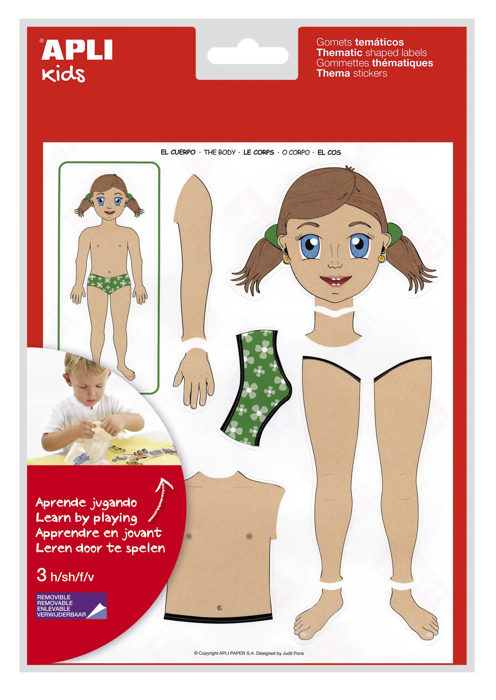 Apli Gomets Tematicos el Cuerpo - 156 Gomets - Desarrollados con Educadores - Ayudan a Identificar P