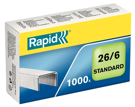 Rapid Confort Caja de 1000 Grapas 26/6 - Hasta 20 Hojas - Alambre Flexible Galvanizado - Patilla de 