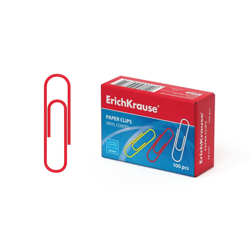 Erichkrause Clips de Colores con Recubrimiento de Plastico - Alambre de Acero de Alta Calidad - Resi