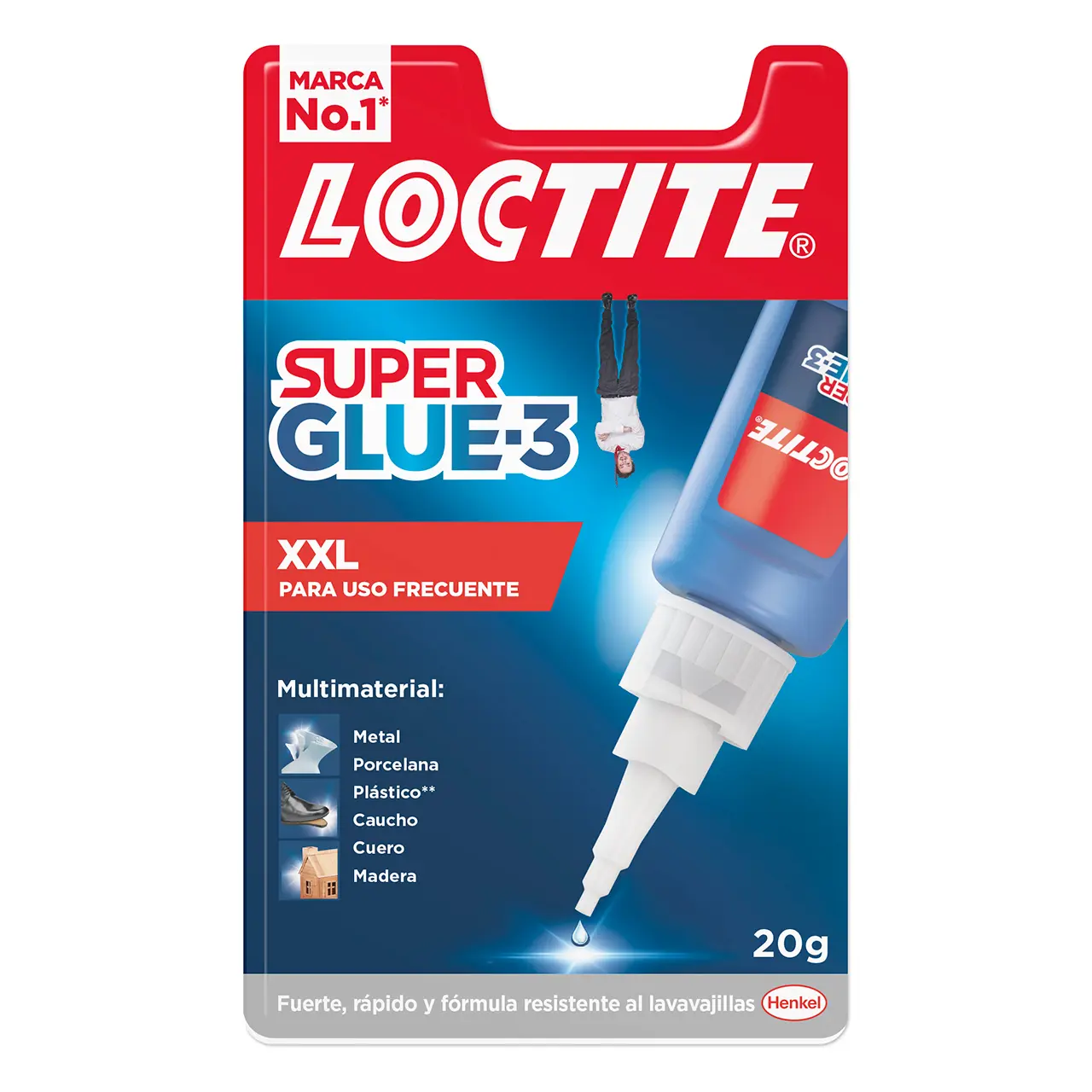 Loctite Superglue-3 XXL 20gr - Adhesivo Universal Instantaneo - Transparente y Secado Rapido - Resis