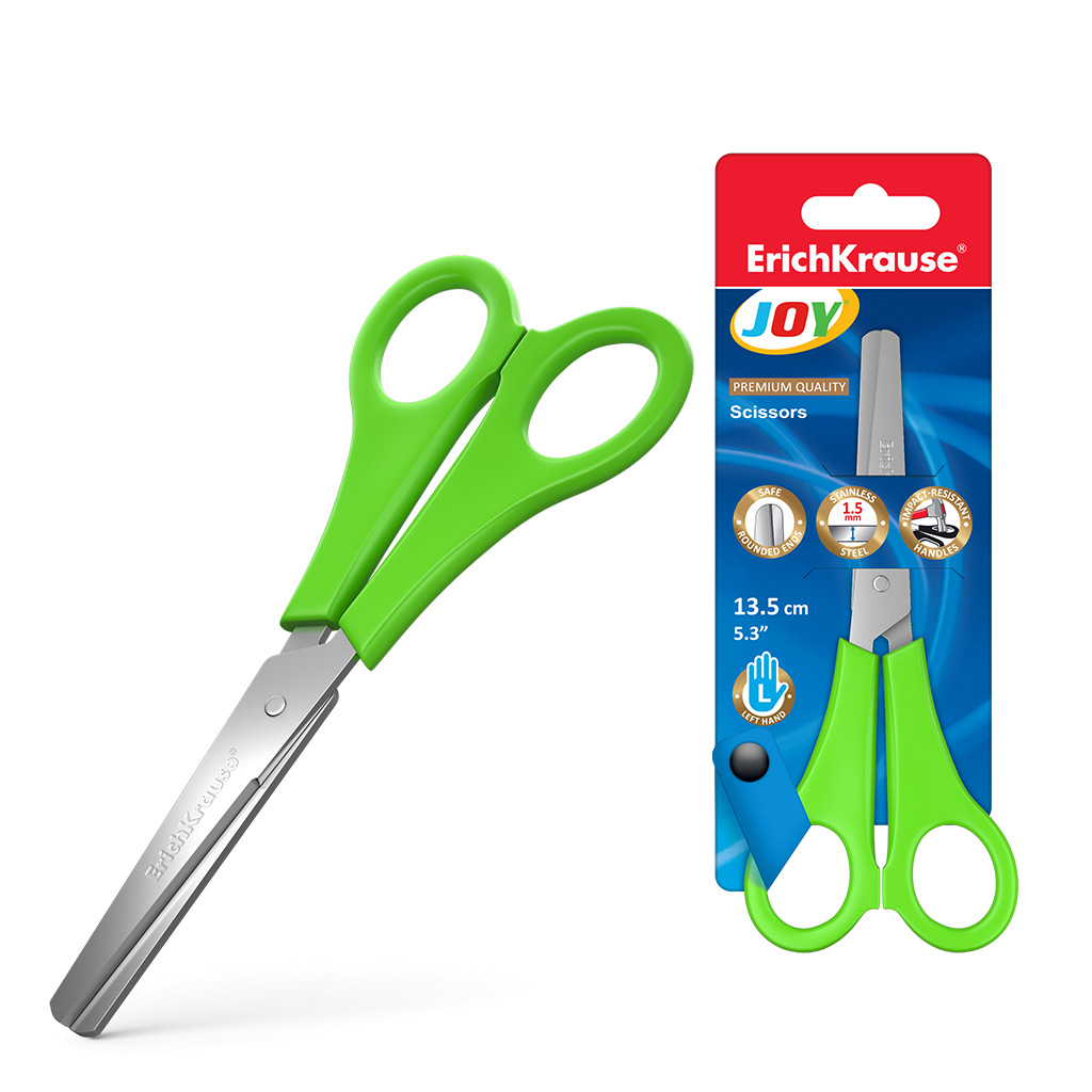 Erichkrause Joy - Tijeras para Zurdos - Cuchillas de Acero Inoxidable - Extremos Redondeados - Resis