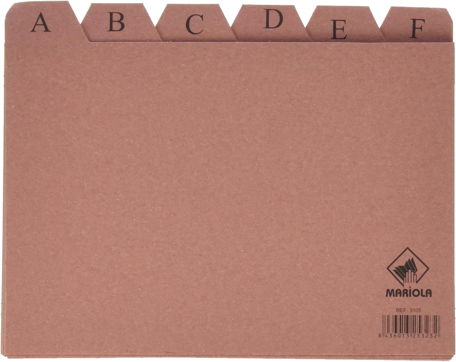 Mariola Indice A-Z N�5 para Fichero - Medidas 215x160mm - Color Marron