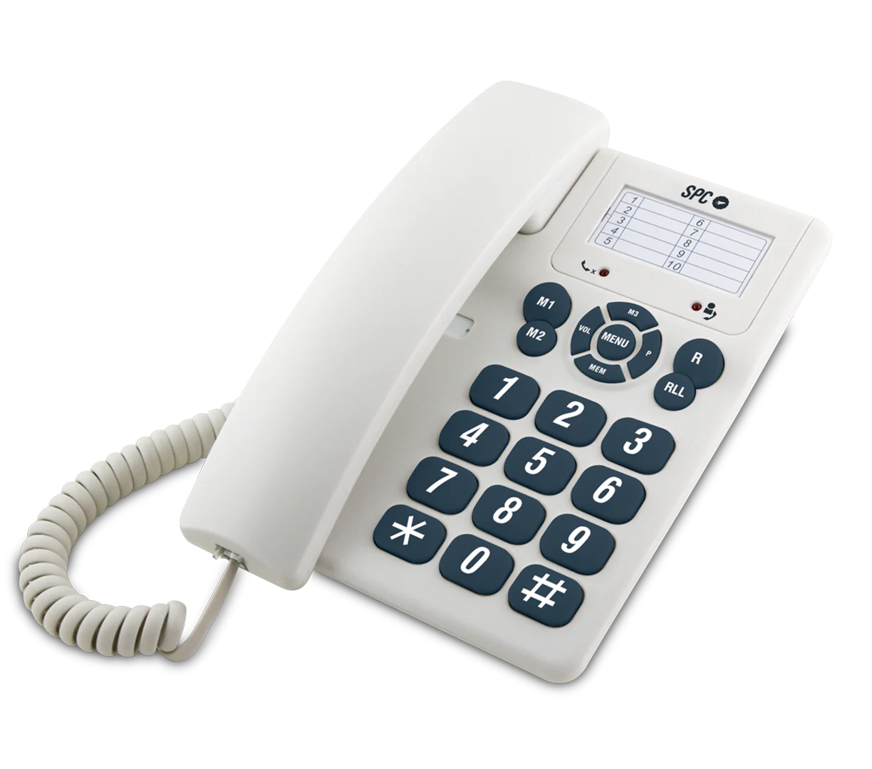 SPC Original Telefono Fijo Teclas Extragrandes - Diferentes Niveles de Timbre - 3 Memorias Directas 