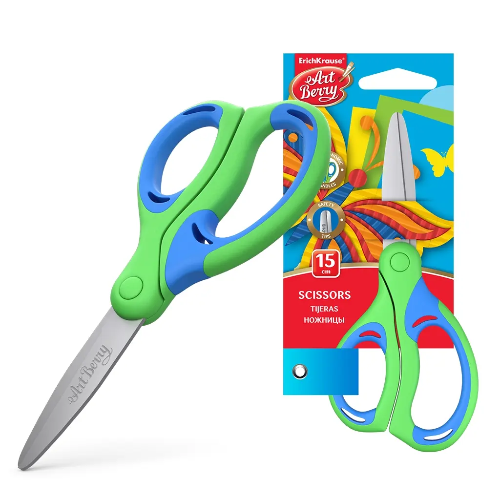 Erichkrause Artberry Combi Tijeras - Cuchillas de Acero Inoxidable - Extremos Redondeados - Resisten