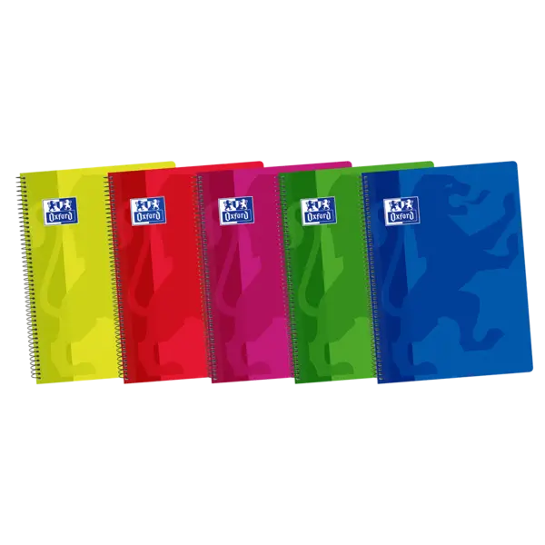 Oxford School Classic F� Cuaderno Espiral - Tapa de Plastico Resistente - 1 Linea con Margen para Es