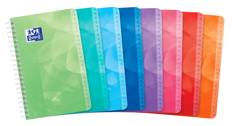 Oxford Lagoon Indice Alfabetico con Espiral Tapa de Plastico - Organiza tus Documentos Facilmente - 