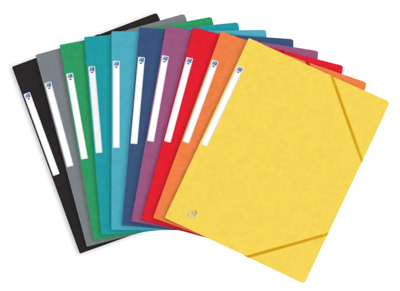 Oxford Top File + A4+ Carpeta de Gomas - Tapa Blanda - 3 Solapas - Lomo 20mm - Colores Surtidos