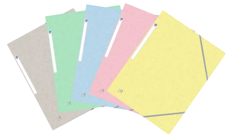 Oxford Top File+ Carpeta de Gomas 3 Solapas - Colores Pastel - Resistente y Duradera - Ideal para Or