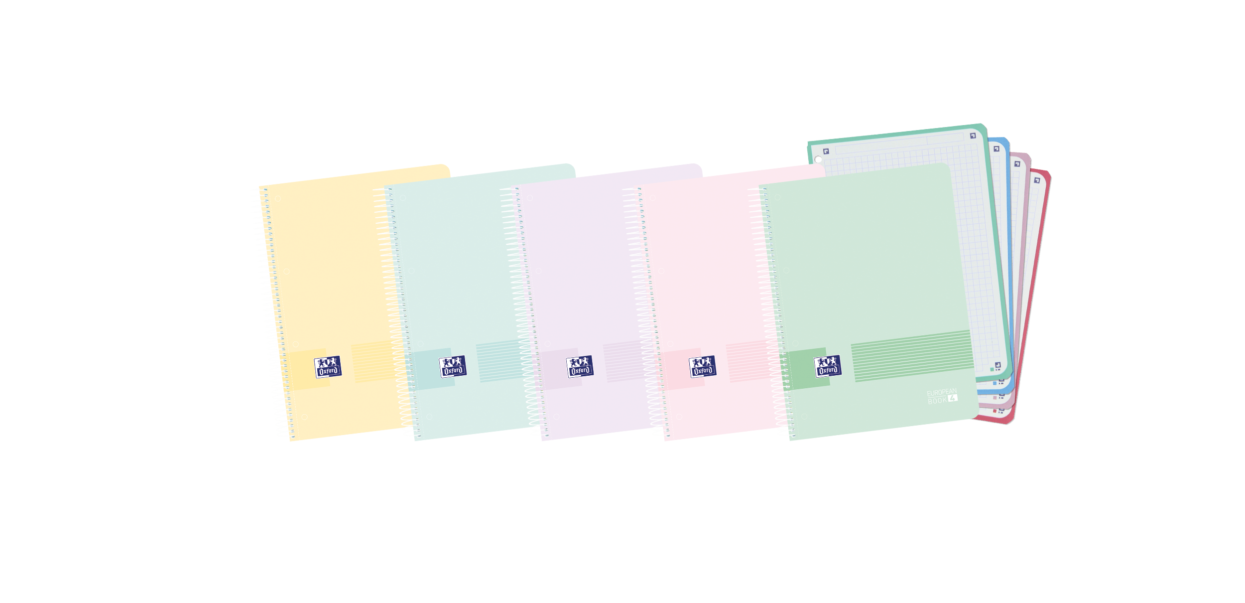 Oxford Live & Go A5+ Europeanbook - Tapa de Plastico - 120 Hojas - Colores Surtidos