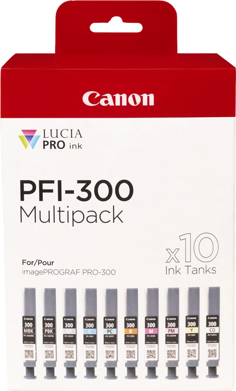 Canon PFI300 Pack de 10 Cartuchos de Tinta Originales - 4192C008