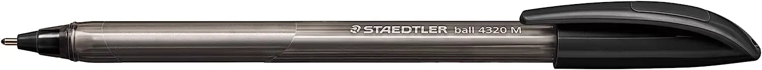 Staedtler Ball 4320 M Boligrafo Punta de Bola 1mm - Escritura Suave - Cuerpo Triangular - Color Negr