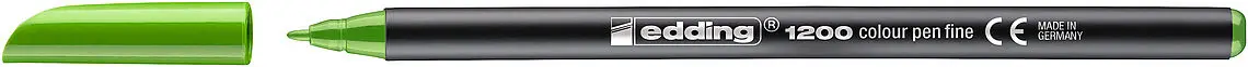 Edding 1200 Rotulador - Punta Redonda - Trazo 1mm - Tinta con Base de Agua - Color Verde Claro