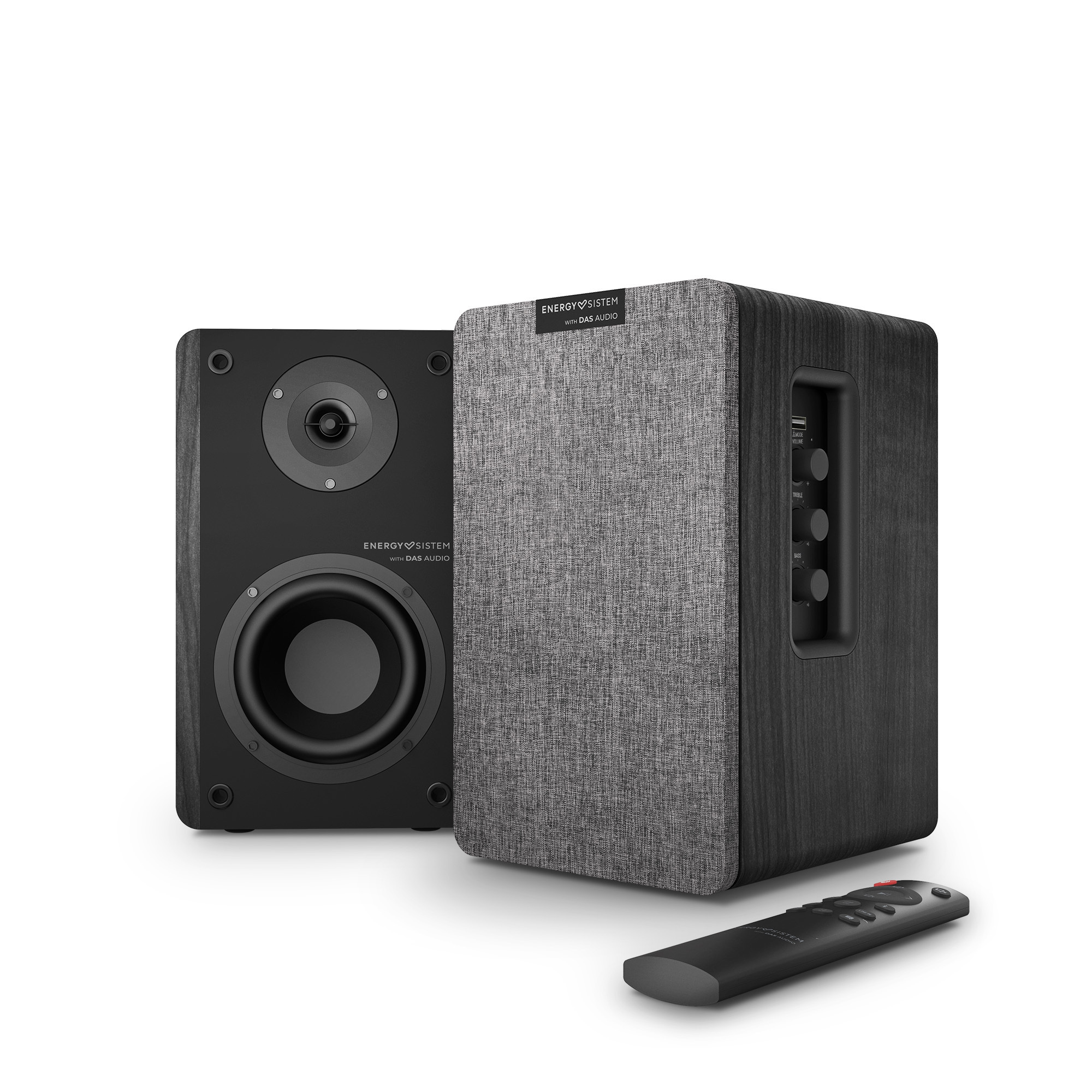 Energy Sistem Studio Monitor 4 Hi Fi Altavoces Activos de Estanteria - Entrada Doble RCA - Color Neg