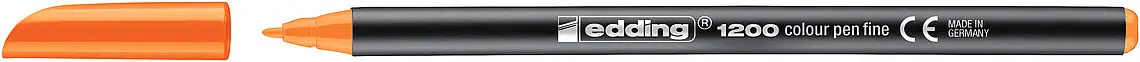 Edding 1200 Rotulador - Punta Redonda - Trazo 1mm - Tinta con Base de Agua - Color Naranja Neon