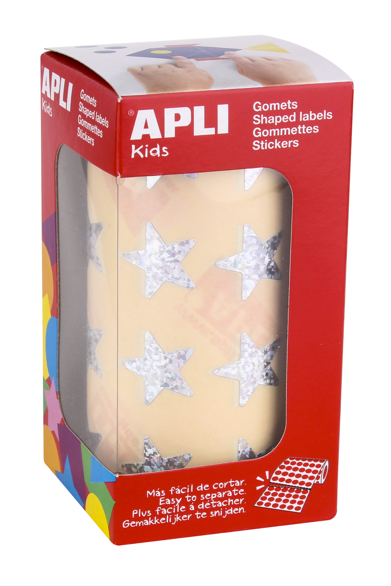 Apli Gomets Estrella Holograficos 19.5mm - 1416 Unidades por Rollo - Ideal para Actividades Infantil