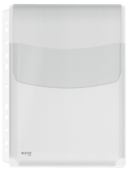 Leitz Pack de 5 Fundas Fuelle con Solapa A4 Multitaladro 11 - Capacidad 200 Hojas - Fabricada en PVC