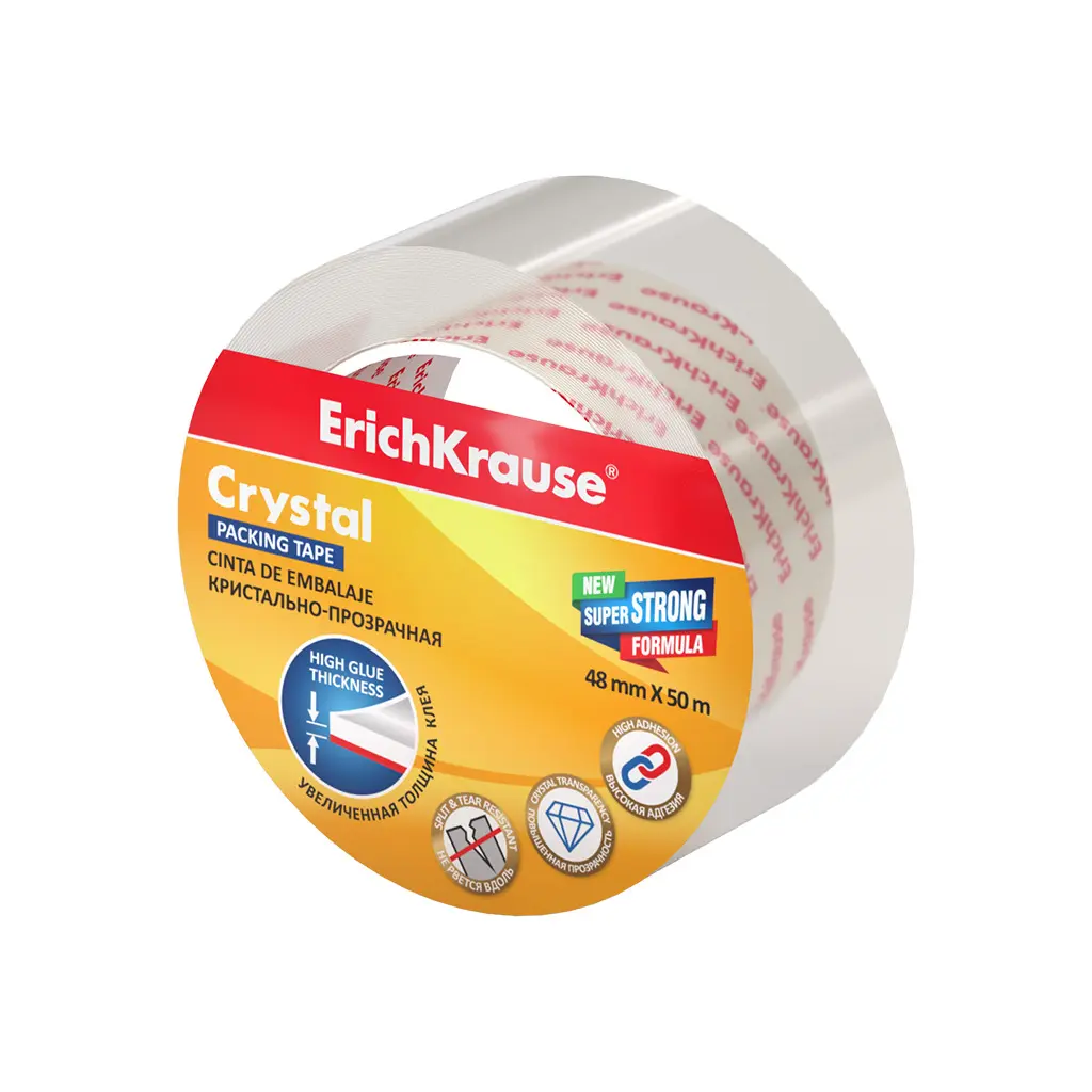 Erichkrause Cinta Precinto Crystal 48mmx50m - Resistente y Duradera - Transparente