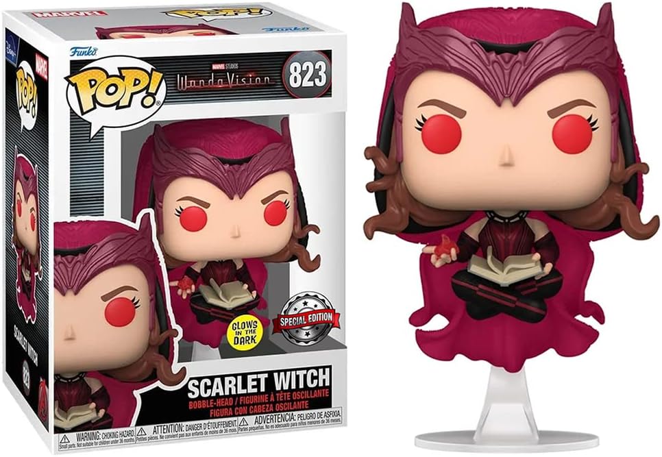 Funko Pop Marvel WandaVision Scarlet Witch Ed. Glows in the Dark - Figura de Vinilo - Altura 9cm apr