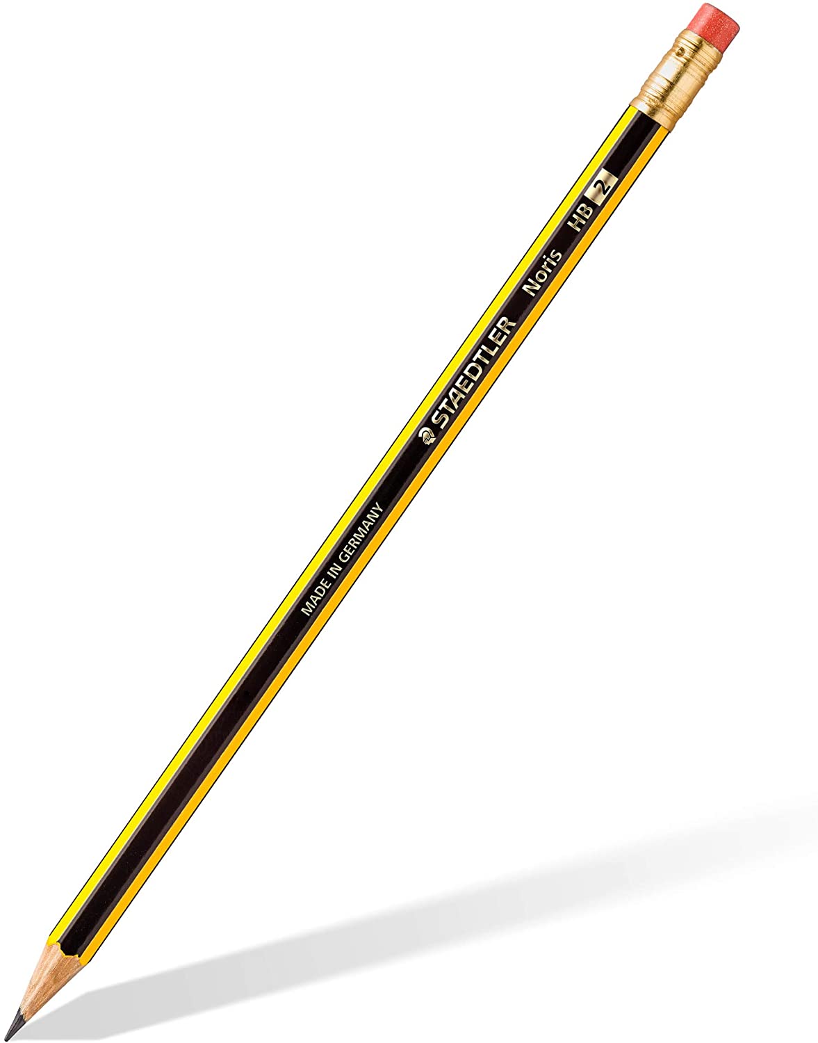 Staedtler Noris 122 Lapiz de Grafito Hexagonal con Goma - Mina HB - Resistencia a la Rotura - Sin PV