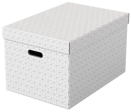 Esselte Pack de 3 Cajas Grandes de Almacenamiento con Tapa 355x305x510mm - Carton 100% Reciclado y R