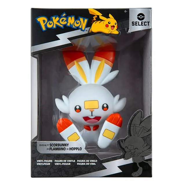Jazwares Pokemon Scorbunny - Figura de Coleccion - Altura 10cm aprox. - Fabricada en Vinilo