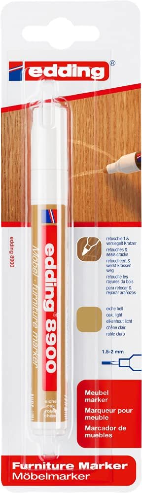 Edding 8900 Rotulador Permanente para Muebles - Punta Redonda 1.5-2mm - Resistente a la Luz - Secado